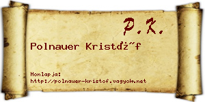 Polnauer Kristóf névjegykártya